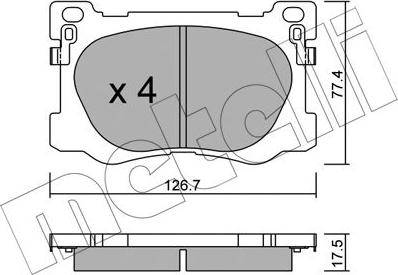 Metelli 22-1093-0 - Kit de plaquettes de frein, frein à disque cwaw.fr