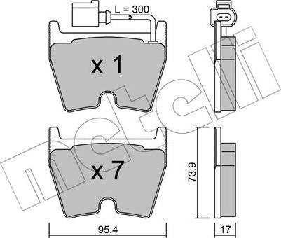 Metelli 22-1043-1 - Kit de plaquettes de frein, frein à disque cwaw.fr