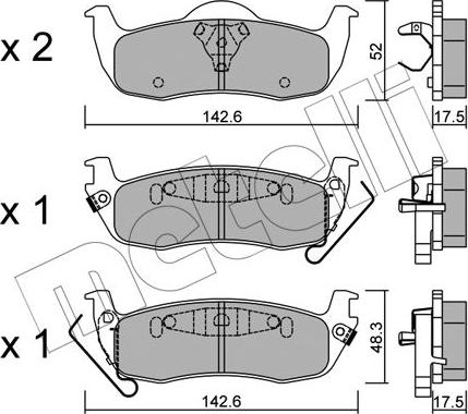 Metelli 22-1047-0 - Kit de plaquettes de frein, frein à disque cwaw.fr