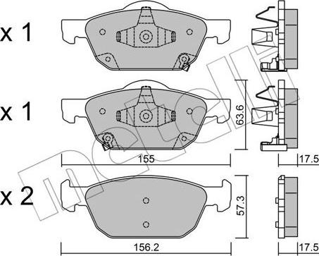 Metelli 22-1009-0 - Kit de plaquettes de frein, frein à disque cwaw.fr