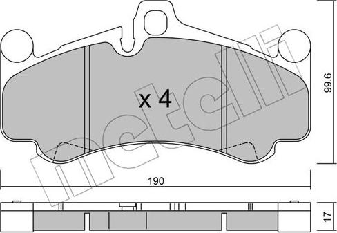 Metelli 22-1004-0 - Kit de plaquettes de frein, frein à disque cwaw.fr