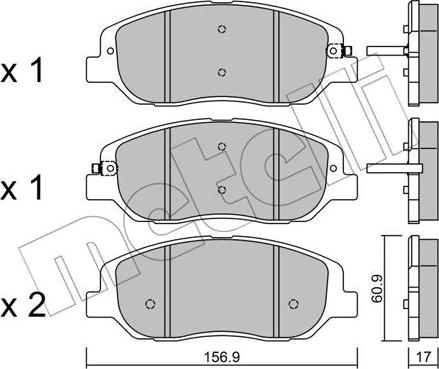 Metelli 22-1031-0 - Kit de plaquettes de frein, frein à disque cwaw.fr