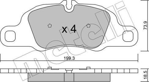 Metelli 22-1027-0 - Kit de plaquettes de frein, frein à disque cwaw.fr