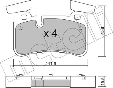 Metelli 22-1199-0 - Kit de plaquettes de frein, frein à disque cwaw.fr