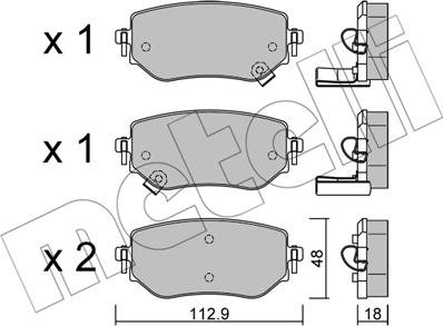 Metelli 22-1192-0 - Kit de plaquettes de frein, frein à disque cwaw.fr