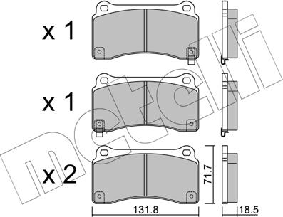 Metelli 22-1157-0 - Kit de plaquettes de frein, frein à disque cwaw.fr