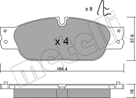 Metelli 22-1189-0 - Kit de plaquettes de frein, frein à disque cwaw.fr