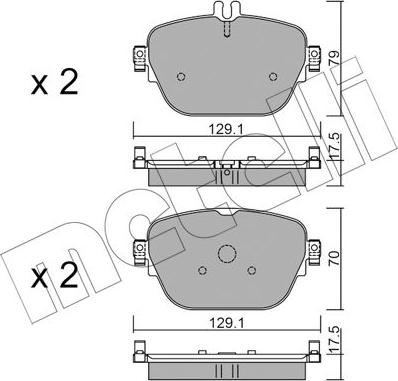 Metelli 22-1138-0 - Kit de plaquettes de frein, frein à disque cwaw.fr