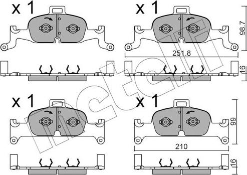 Metelli 22-1126-0 - Kit de plaquettes de frein, frein à disque cwaw.fr