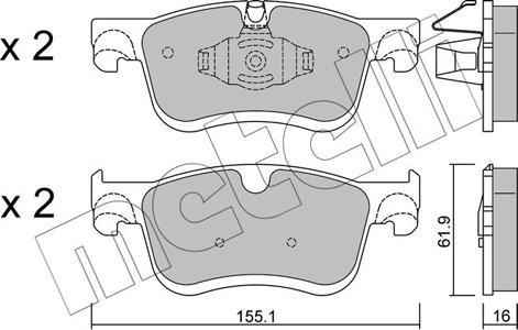 Metelli 22-1349-0 - Kit de plaquettes de frein, frein à disque cwaw.fr