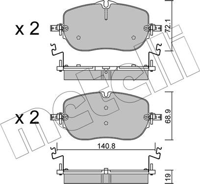 Metelli 22-1356-0 - Kit de plaquettes de frein, frein à disque cwaw.fr