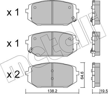 Metelli 22-1361-0 - Kit de plaquettes de frein, frein à disque cwaw.fr