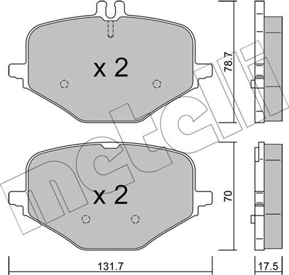 Metelli 22-1309-0 - Kit de plaquettes de frein, frein à disque cwaw.fr