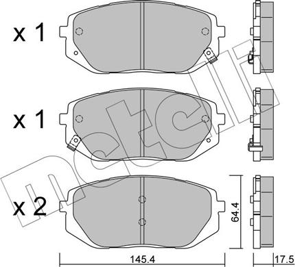 Metelli 22-1300-0 - Kit de plaquettes de frein, frein à disque cwaw.fr