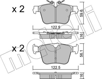 Metelli 22-1329-0 - Kit de plaquettes de frein, frein à disque cwaw.fr