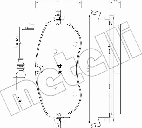 Metelli 22-1320-0 - Kit de plaquettes de frein, frein à disque cwaw.fr