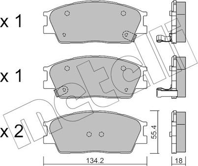 Metelli 22-1374-0 - Kit de plaquettes de frein, frein à disque cwaw.fr