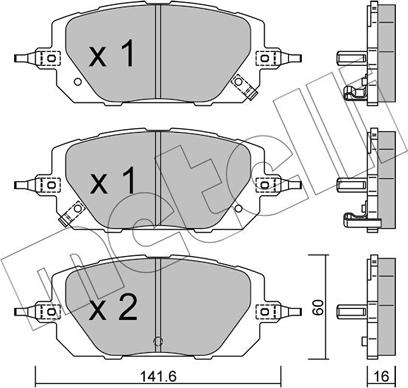 Metelli 22-1295-0 - Kit de plaquettes de frein, frein à disque cwaw.fr