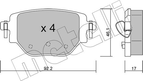 Metelli 22-1246-0 - Kit de plaquettes de frein, frein à disque cwaw.fr