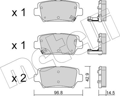 Metelli 22-1240-0 - Kit de plaquettes de frein, frein à disque cwaw.fr