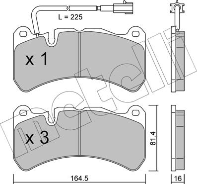 Metelli 22-1201-0 - Kit de plaquettes de frein, frein à disque cwaw.fr