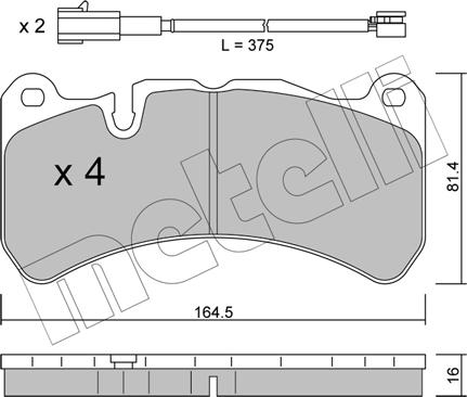 Metelli 22-1201-1 - Kit de plaquettes de frein, frein à disque cwaw.fr