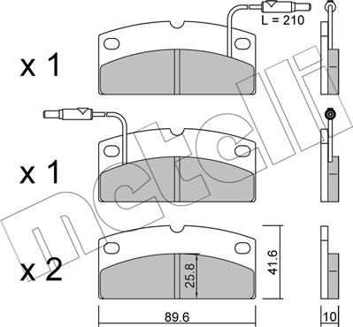 Metelli 22-1231-0 - Kit de plaquettes de frein, frein à disque cwaw.fr