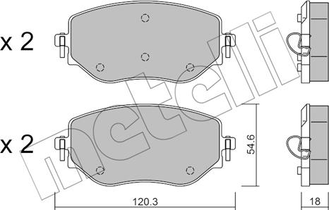 Metelli 22-1225-0 - Kit de plaquettes de frein, frein à disque cwaw.fr