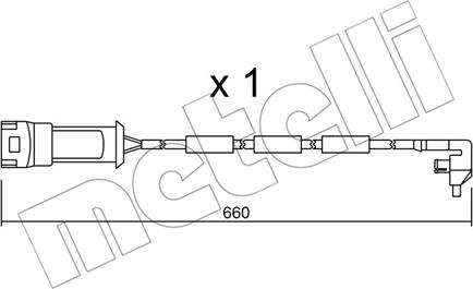 Metelli SU.090 - Contact d'avertissement, usure des plaquettes de frein cwaw.fr