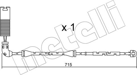 Metelli SU.155 - Contact d'avertissement, usure des plaquettes de frein cwaw.fr