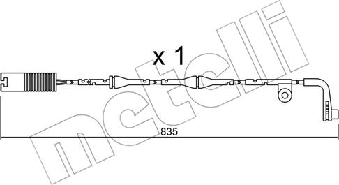 Metelli SU.158 - Contact d'avertissement, usure des plaquettes de frein cwaw.fr