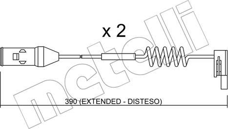 Metelli SU.167K - Contact d'avertissement, usure des plaquettes de frein cwaw.fr