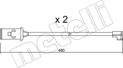 Metelli SU.101K - Contact d'avertissement, usure des plaquettes de frein cwaw.fr