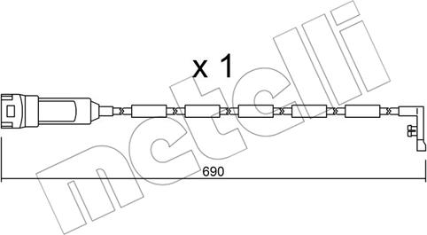 Metelli SU.108 - Contact d'avertissement, usure des plaquettes de frein cwaw.fr