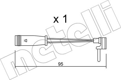 Metelli SU.129 - Contact d'avertissement, usure des plaquettes de frein cwaw.fr