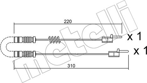 Metelli SU.171K - Contact d'avertissement, usure des plaquettes de frein cwaw.fr