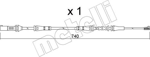 Metelli SU.362 - Contact d'avertissement, usure des plaquettes de frein cwaw.fr