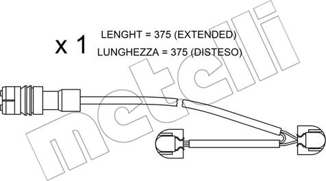 Metelli SU.267 - Contact d'avertissement, usure des plaquettes de frein cwaw.fr