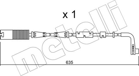 Metelli SU.205 - Contact d'avertissement, usure des plaquettes de frein cwaw.fr