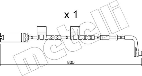 Metelli SU.222 - Contact d'avertissement, usure des plaquettes de frein cwaw.fr