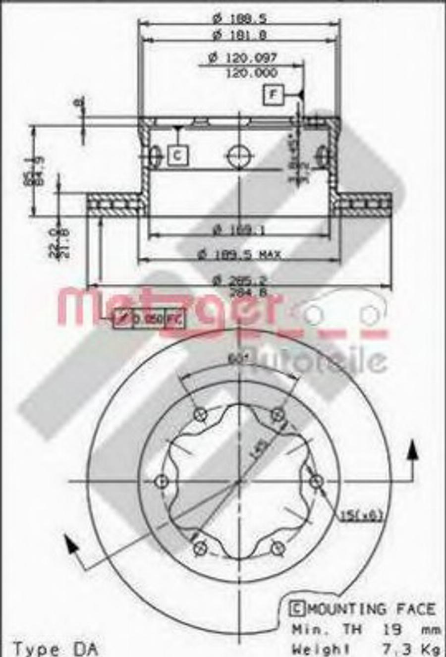 Metzger 44062 - Disque de frein cwaw.fr