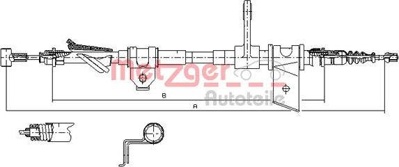 Metzger 451.11 - Tirette à câble, frein de stationnement cwaw.fr