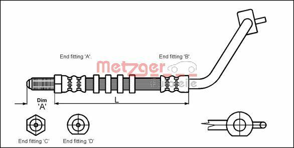 Metzger 4114676 - Flexible de frein cwaw.fr