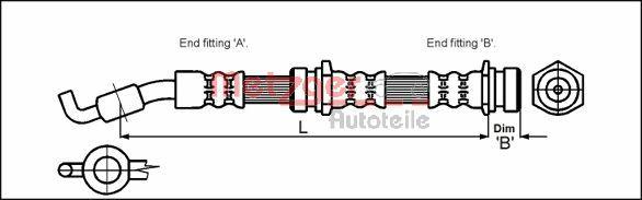 Metzger 4114061 - Flexible de frein cwaw.fr