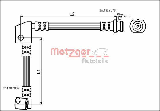 Metzger 4114738 - Flexible de frein cwaw.fr