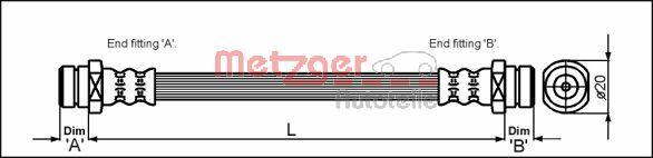 Metzger 4112257 - Flexible de frein cwaw.fr