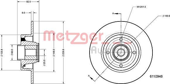 Metzger 6110946 - Disque de frein cwaw.fr