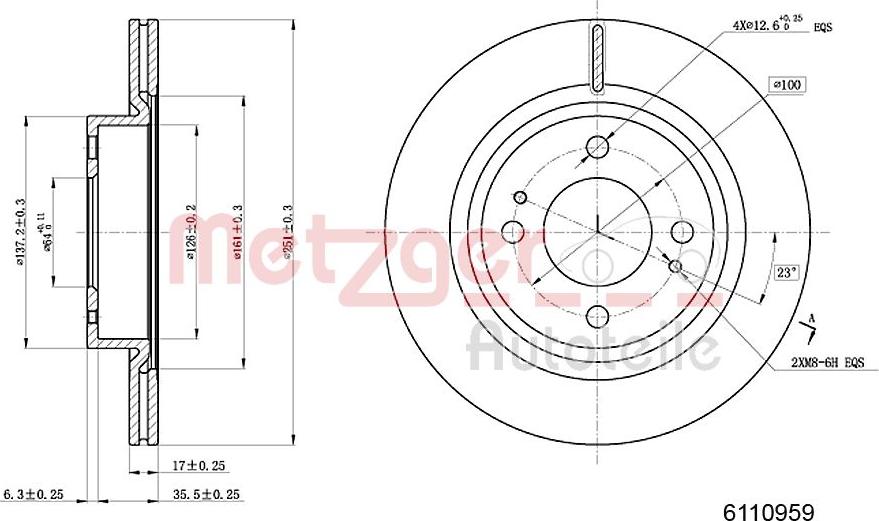 Metzger 6110959 - Disque de frein cwaw.fr