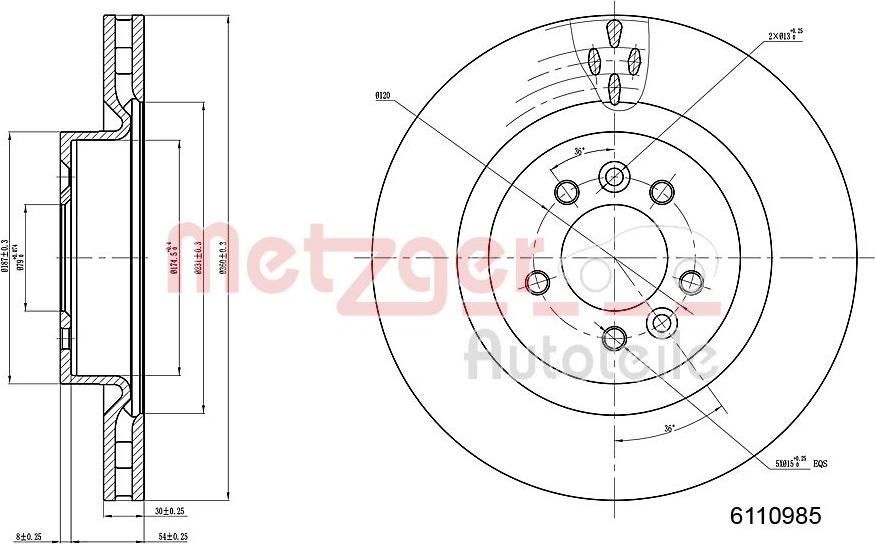 Metzger 6110985 - Disque de frein cwaw.fr