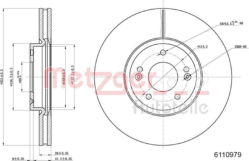 Metzger 6110979 - Disque de frein cwaw.fr